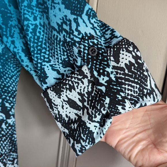 Calvin Klein Ombre Snakeskin Print Blouse - Picture 3 of 12